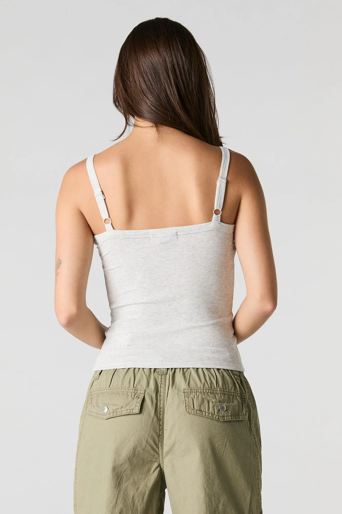 Everyday Ribbed V-Neck Tank sold by Charlotte Russe product image thumbnail 2