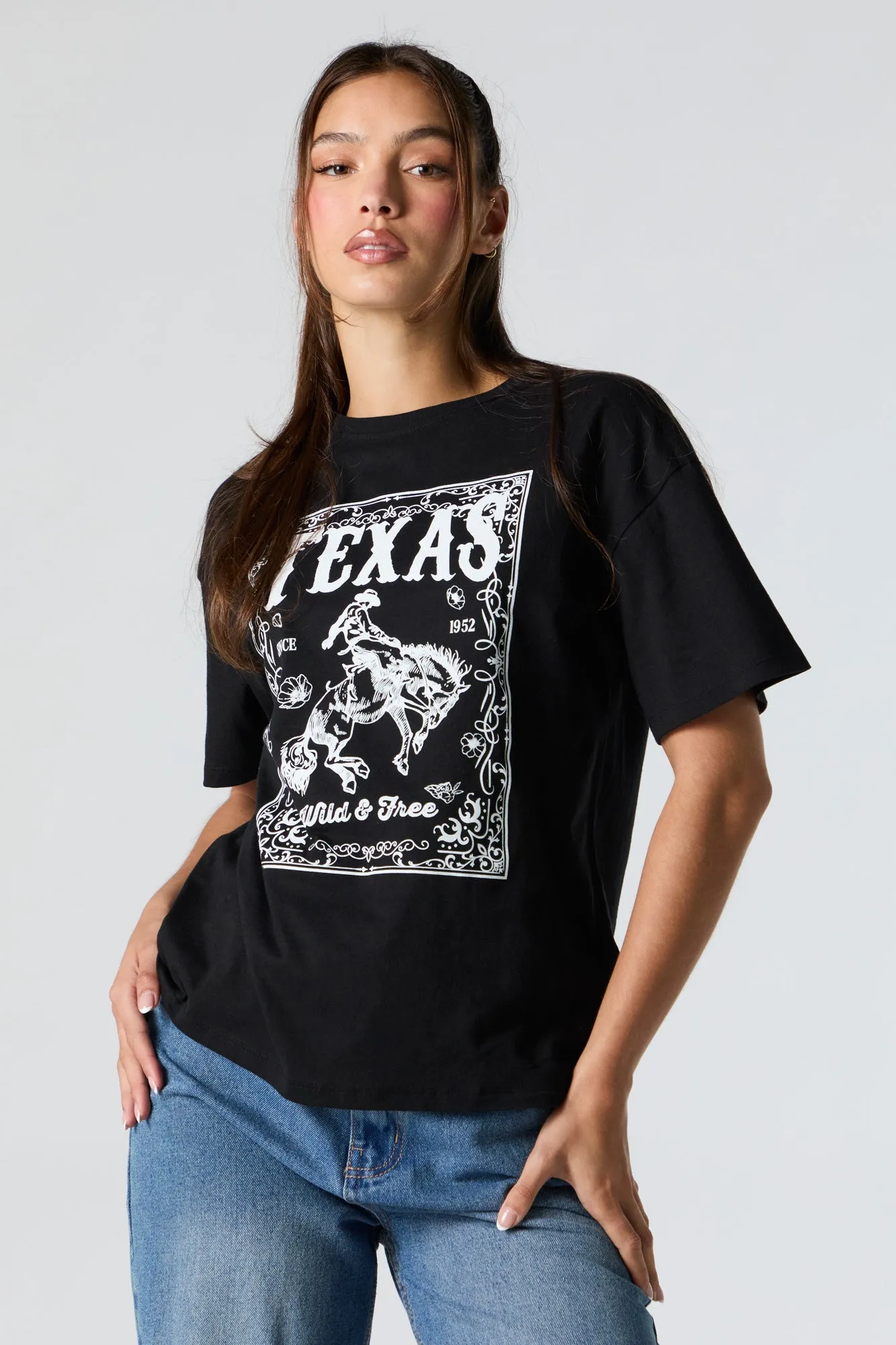 Texas Graphic Boyfriend T-Shirt sold by Charlotte Russe
