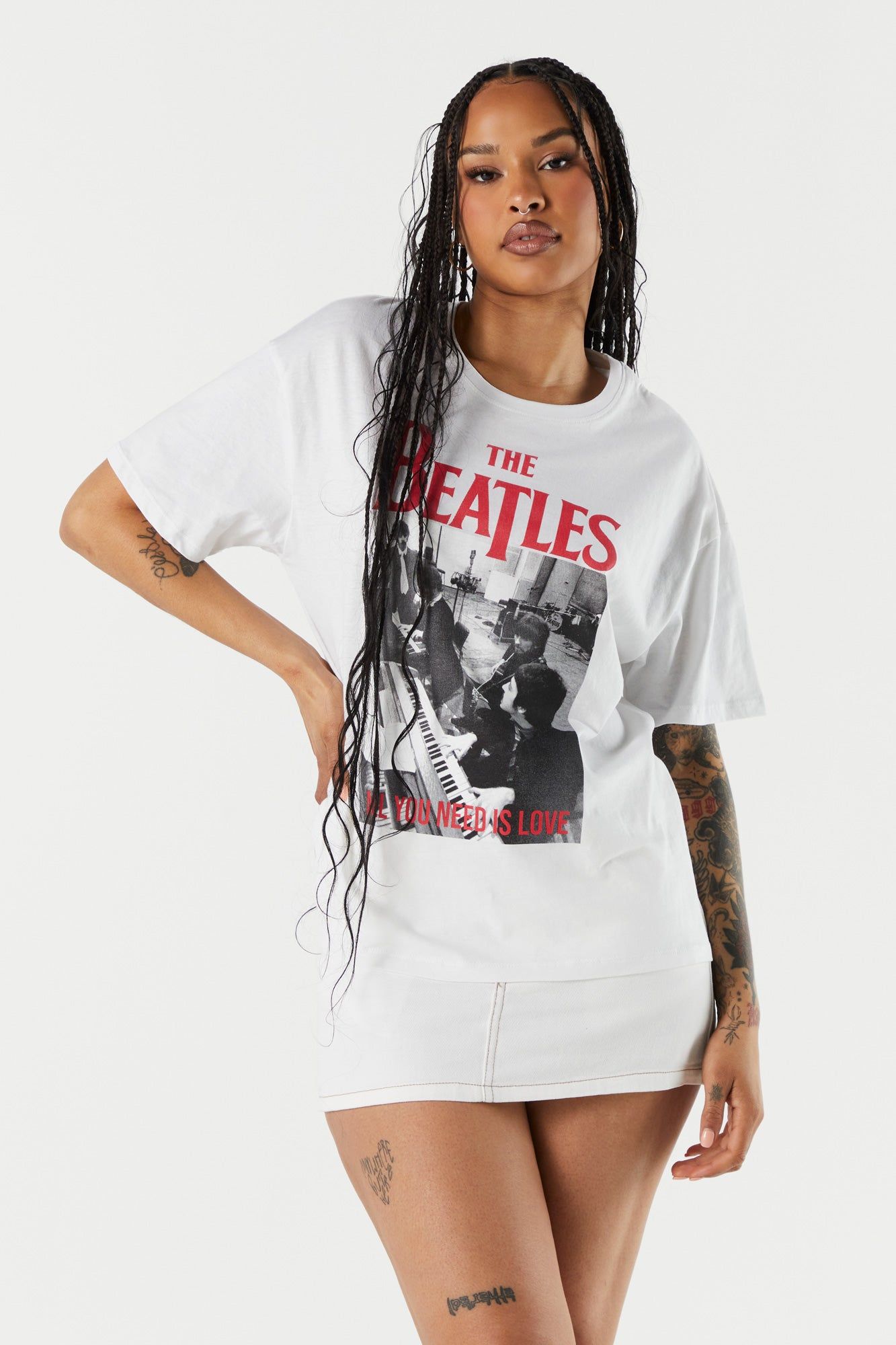 Beatles Graphic Boyfriend T-Shirt sold by Charlotte Russe