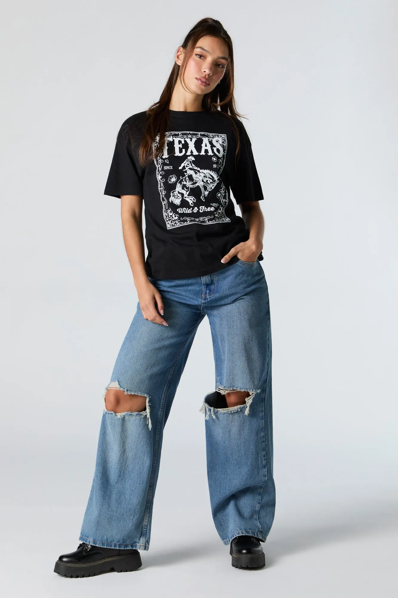 Texas Graphic Boyfriend T-Shirt sold by Charlotte Russe product image thumbnail 3