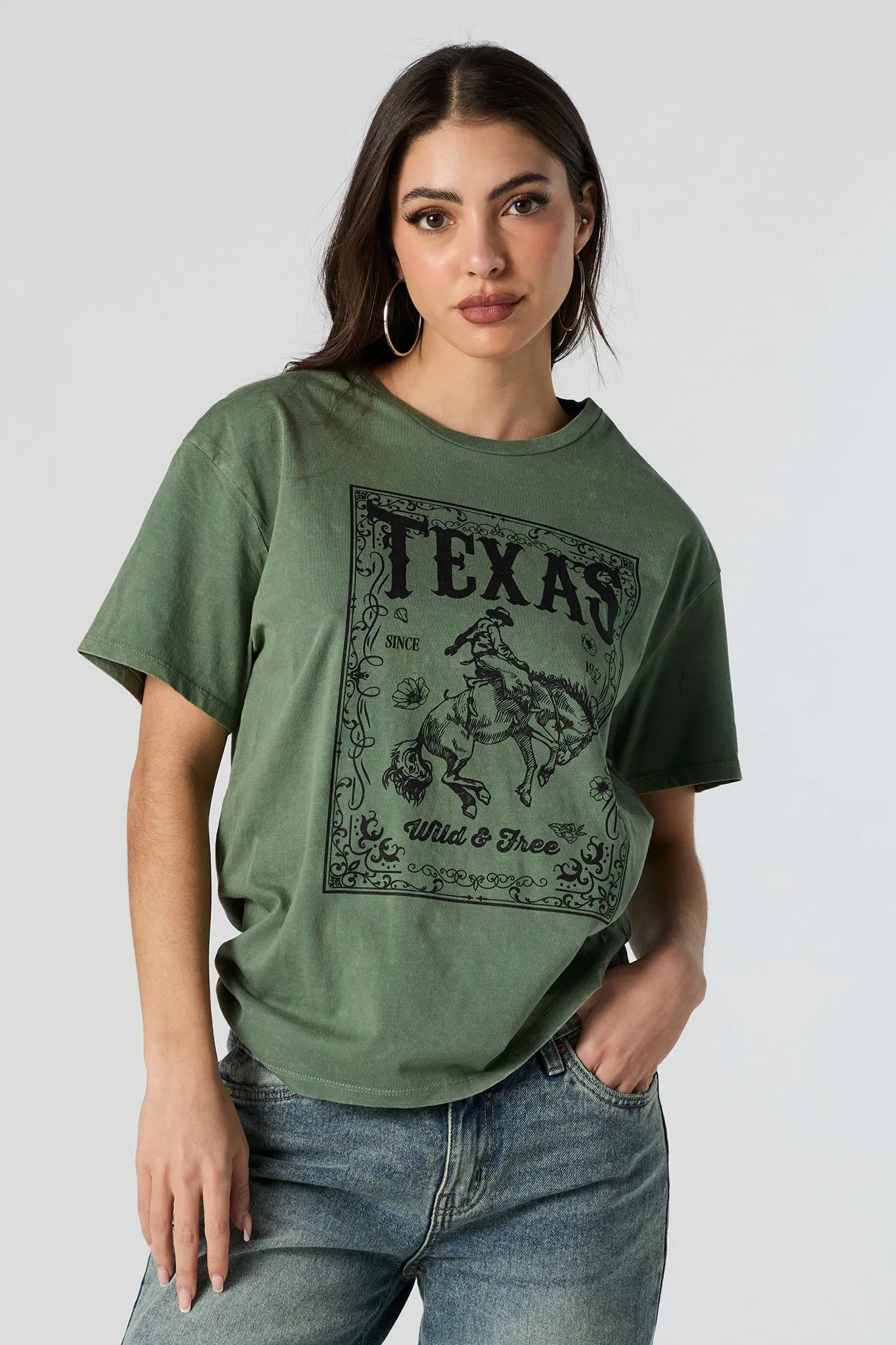 Texas Graphic Boyfriend T-Shirt sold by Charlotte Russe product image thumbnail 5