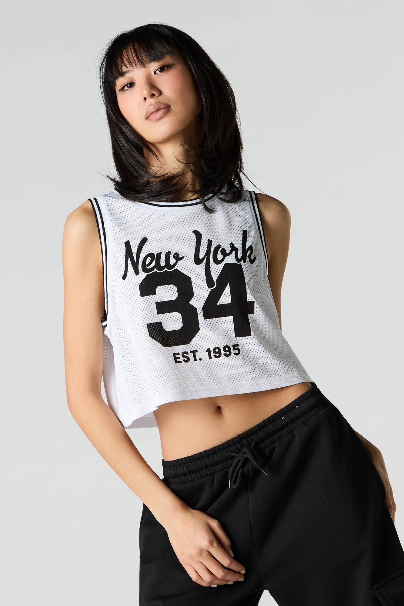 Graphic Mesh Cropped Jersey sold by Charlotte Russe product image thumbnail 5