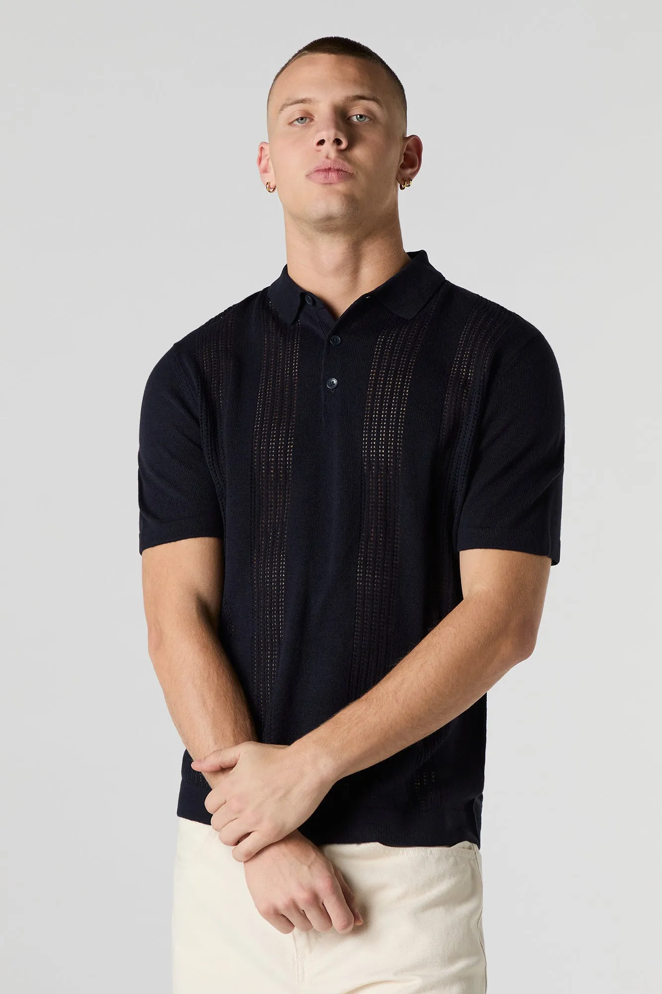Open Knit Polo Top sold by Charlotte Russe product image thumbnail 5