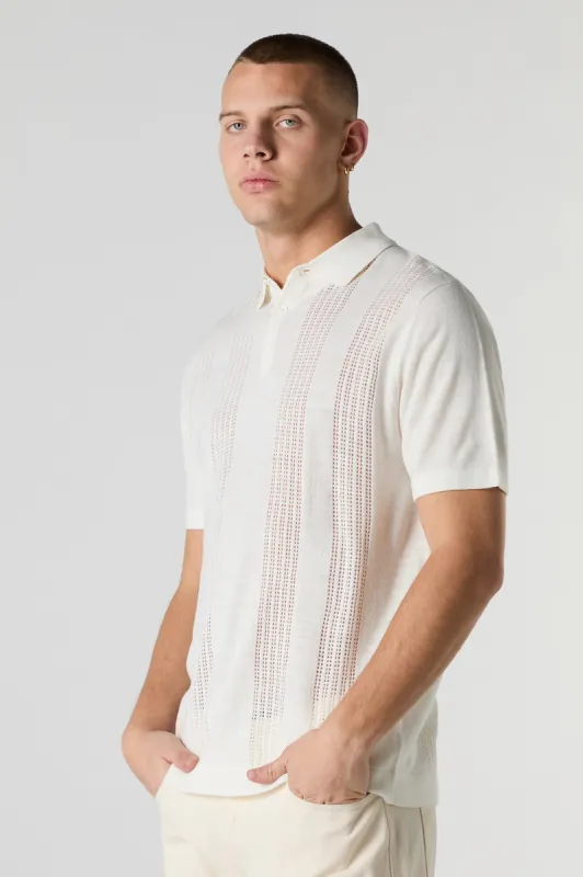 Open Knit Polo Top sold by Charlotte Russe
