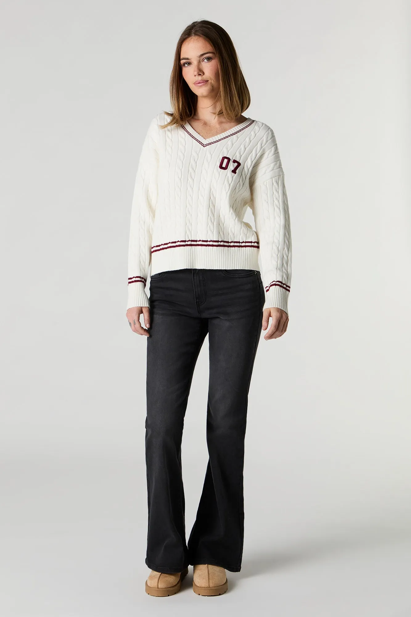 Black Wash Flare Stretchy Jean sold by Charlotte Russe