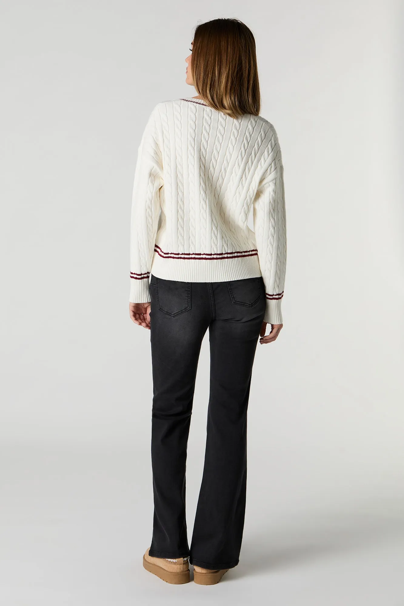 Black Wash Flare Stretchy Jean sold by Charlotte Russe product image thumbnail 3