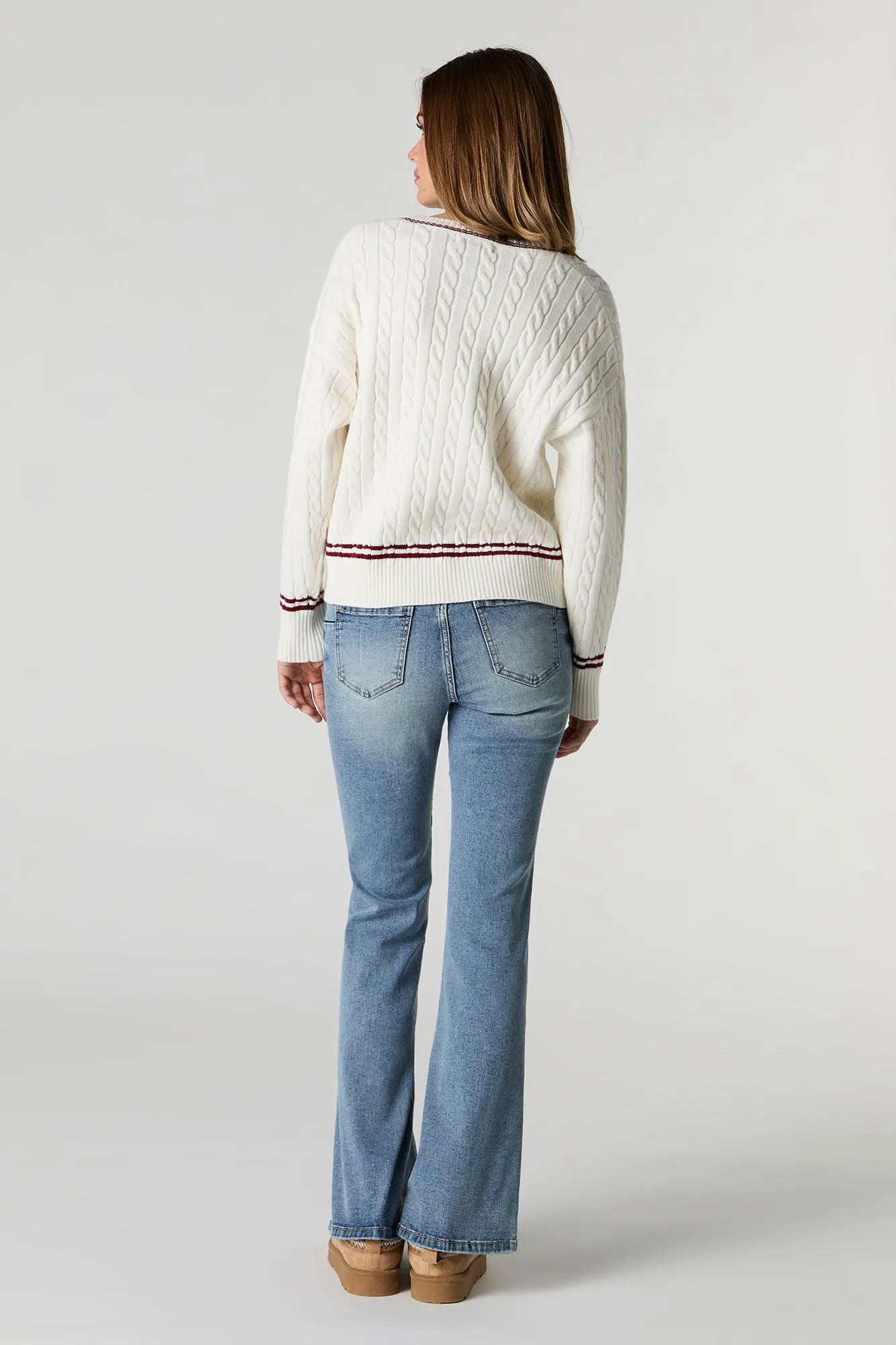 Vintage Medium Wash Flare Stretchy Jean sold by Charlotte Russe product image thumbnail 3