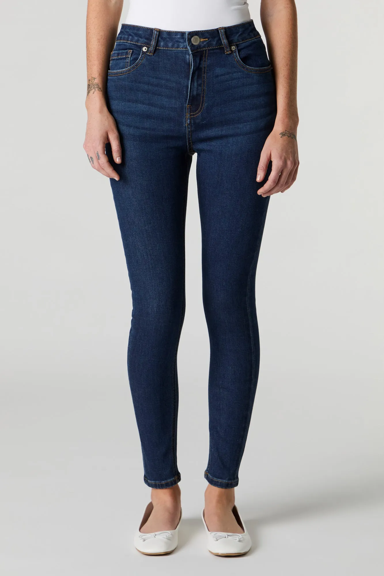 Dark Wash High Rise Stretchy Skinny Jean sold by Charlotte Russe product image thumbnail 2
