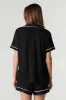Ribbed Contrast Trim Top & Short 2 Piece Pajama Set sold by Charlotte Russe