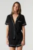 Ribbed Contrast Trim Top & Short 2 Piece Pajama Set sold by Charlotte Russe