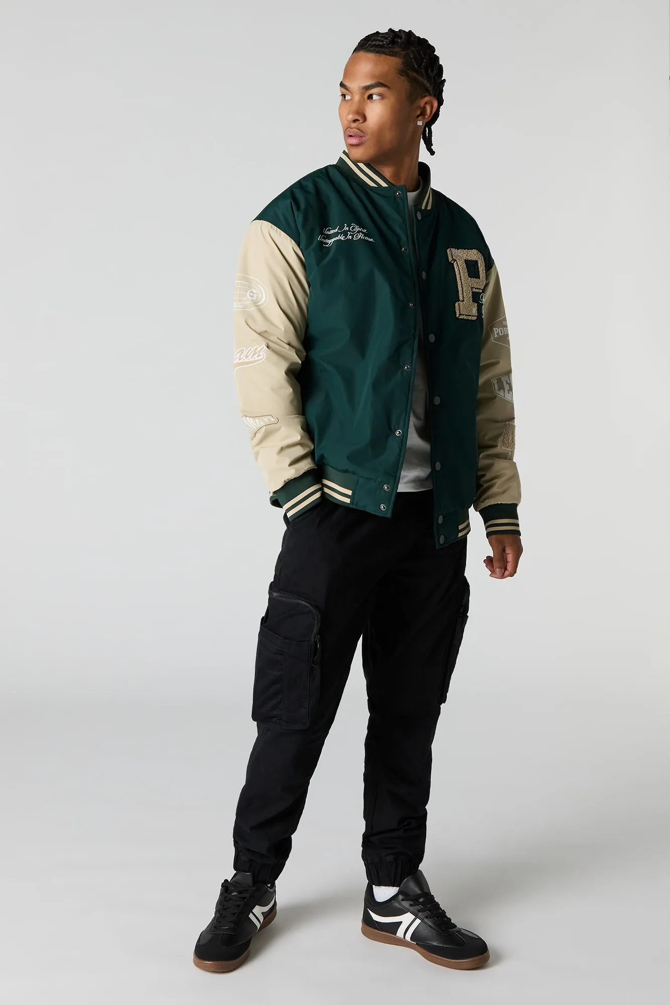 Varsity Bomber Jacket sold by Charlotte Russe product image thumbnail 2