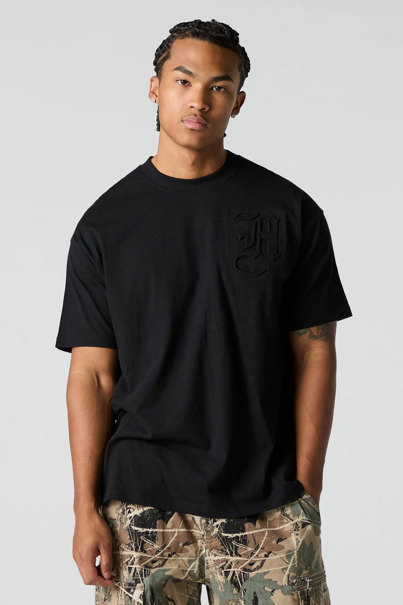 From Nobody To Somebody Embossed T-Shirt sold by Charlotte Russe product image thumbnail 4