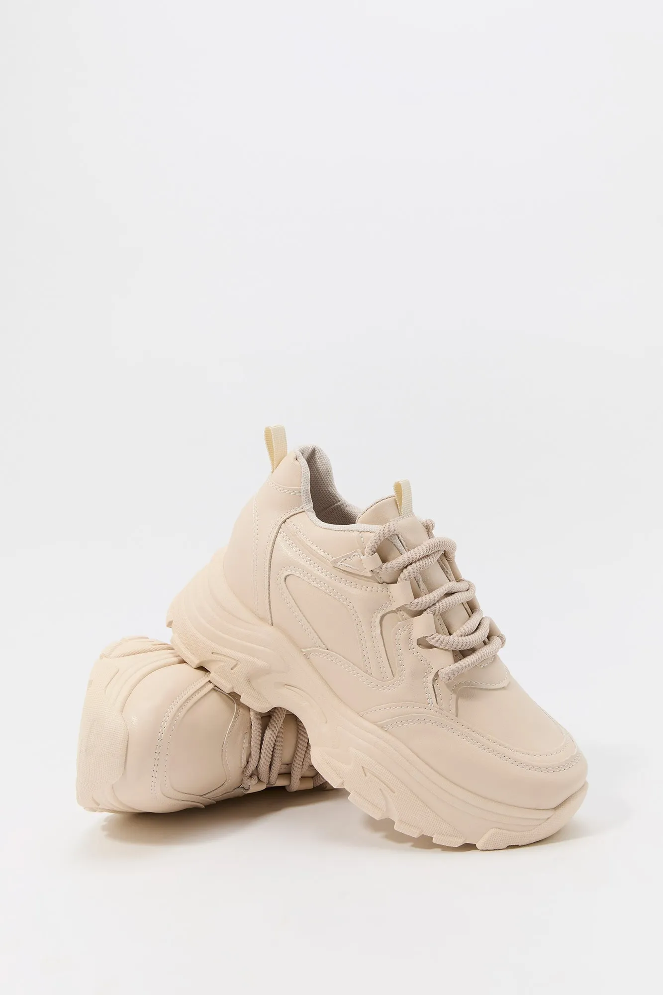 Faux Leather Chunky Platform Sneaker sold by Charlotte Russe