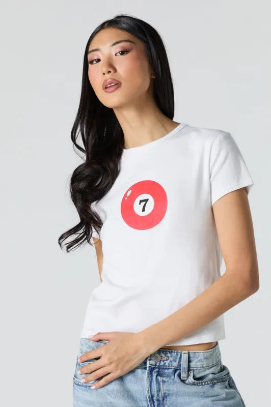 7 Pool Ball Graphic T-Shirt sold by Charlotte Russe