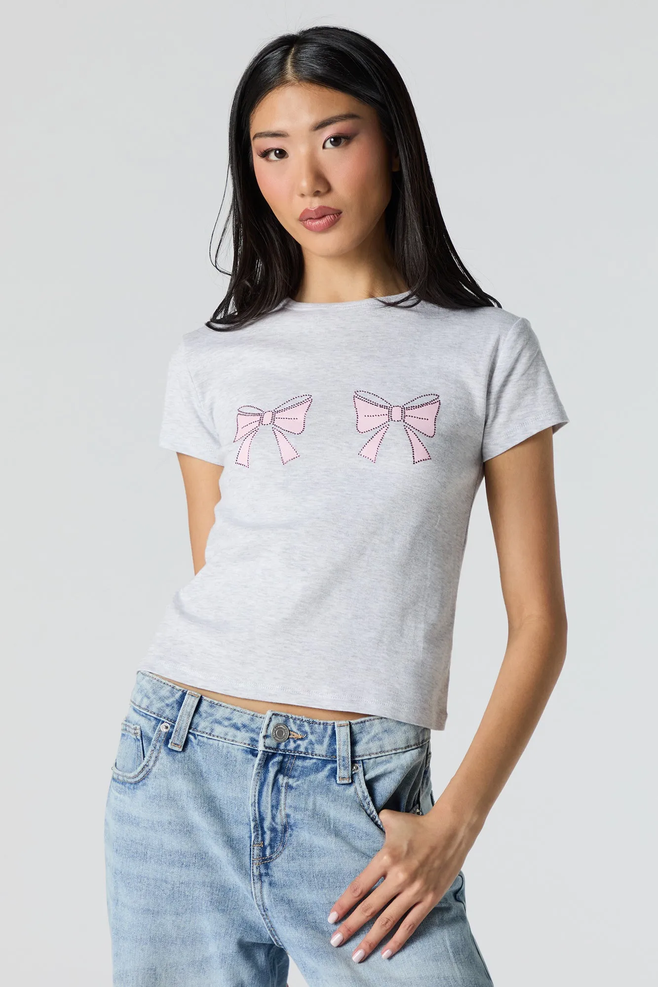 Rhinestone Bows T-Shirt sold by Charlotte Russe