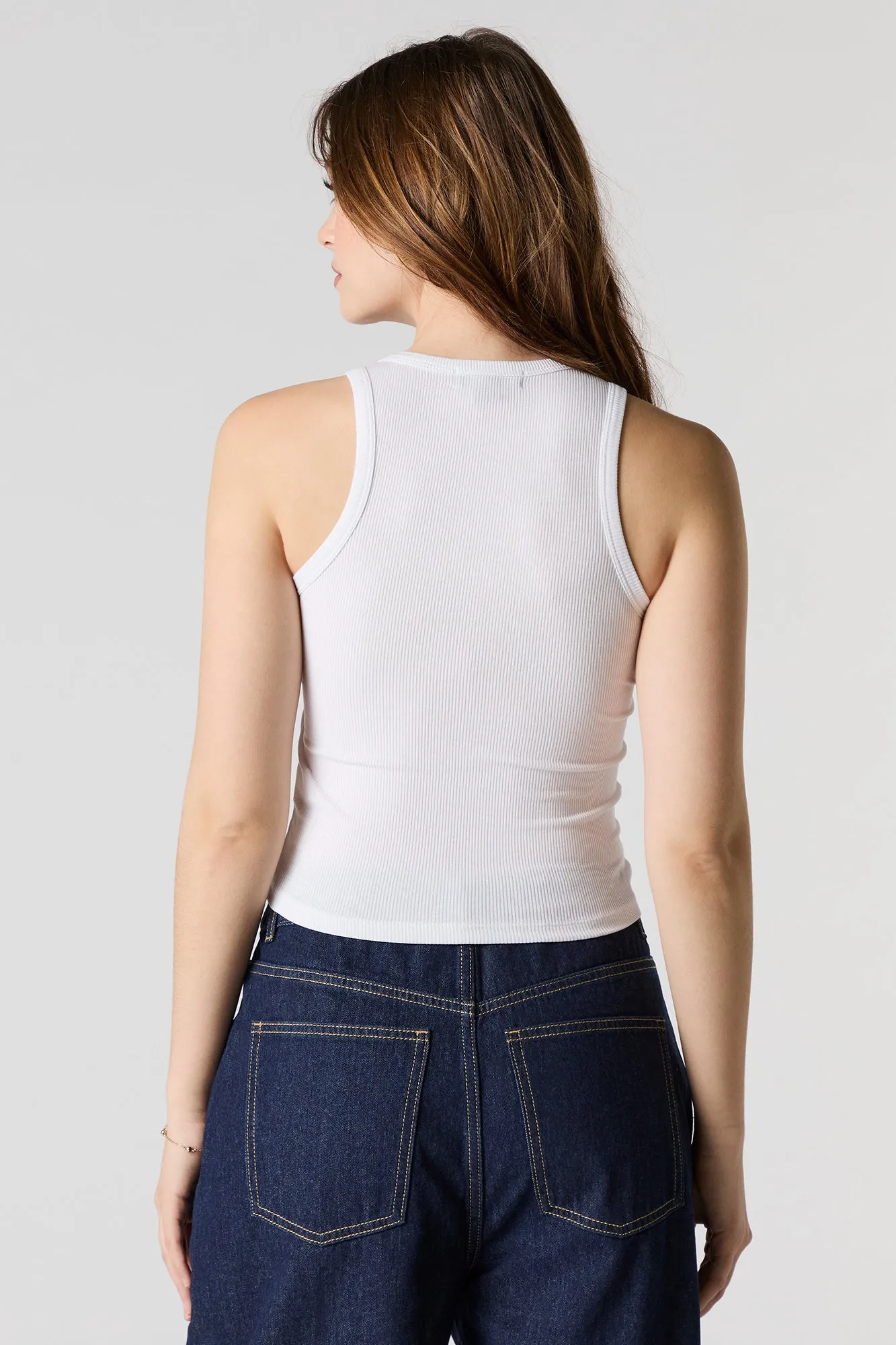 Ribbed High Neck Tank sold by Charlotte Russe product image thumbnail 2