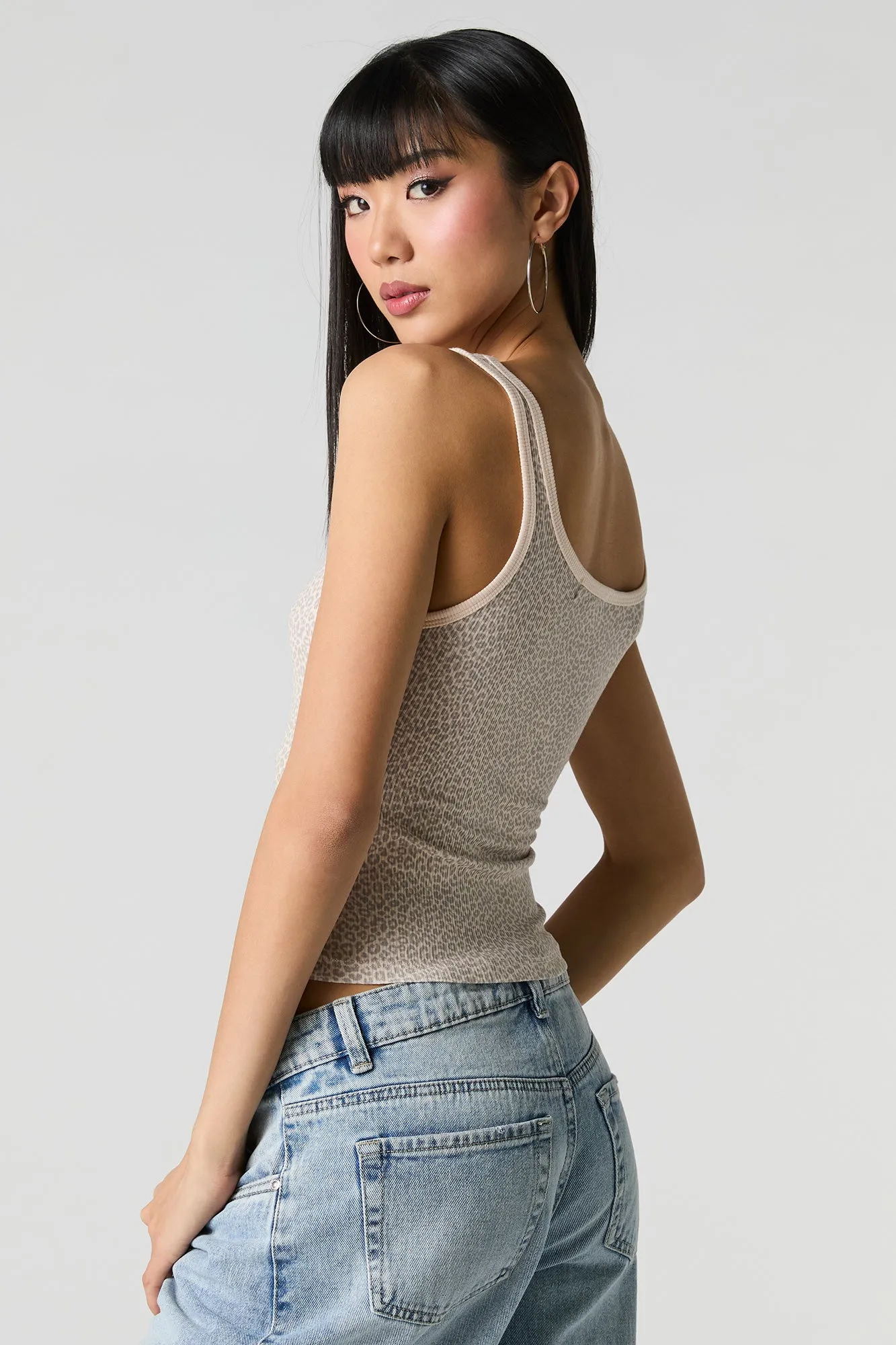 Ribbed Square Neck Tank sold by Charlotte Russe product image thumbnail 2
