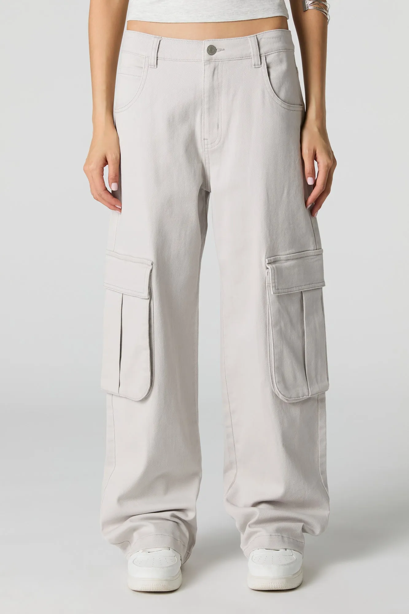 Stretch Denim Low Rise Baggy Cargo Jean sold by Charlotte Russe product image thumbnail 2