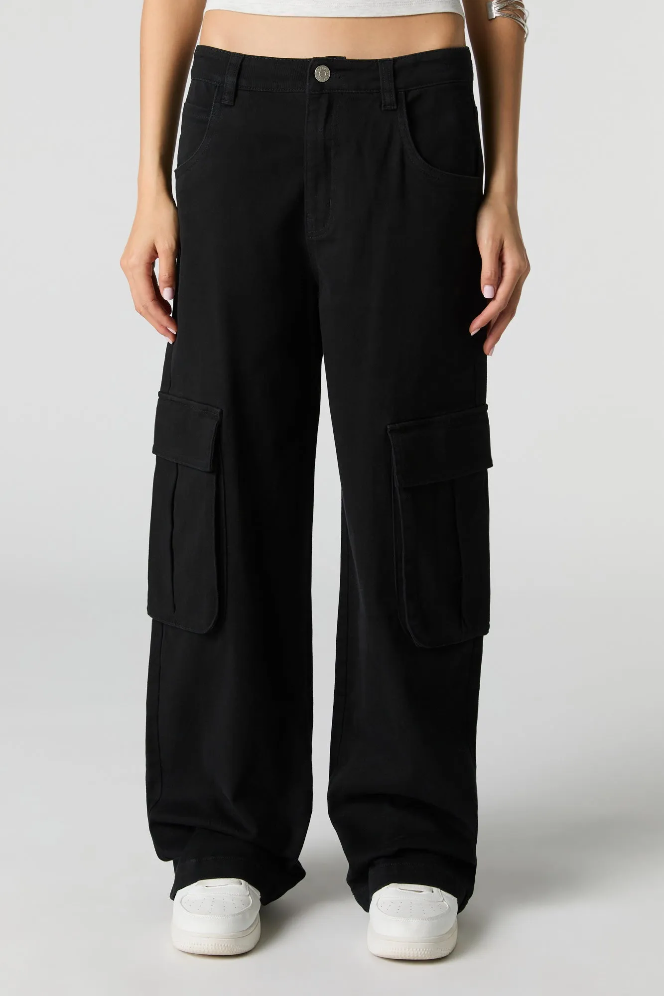 Stretch Denim Low Rise Baggy Cargo Jean sold by Charlotte Russe product image thumbnail 5