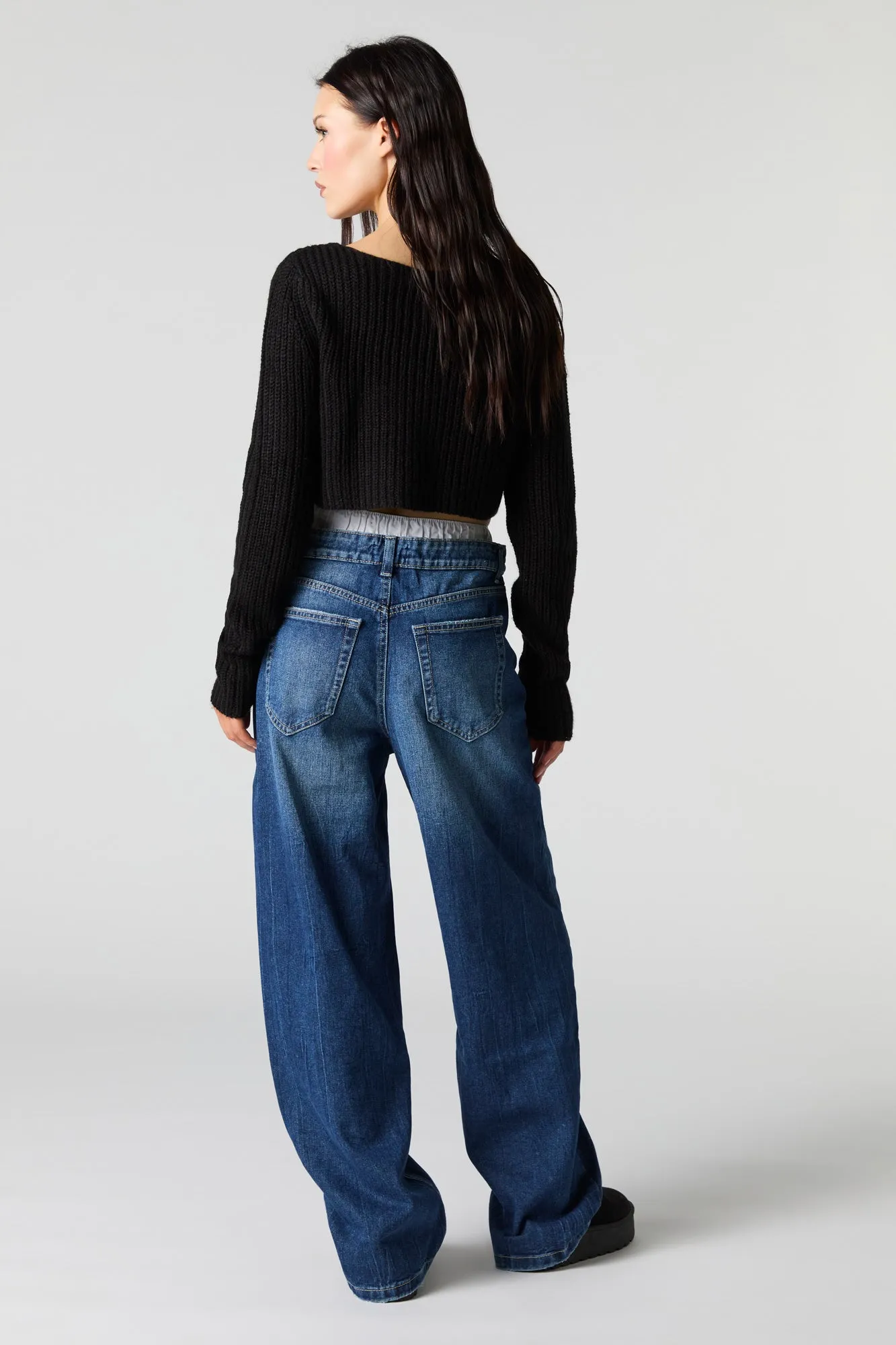 Double Waist Low Rise Baggy Leg Jean sold by Charlotte Russe product image thumbnail 4