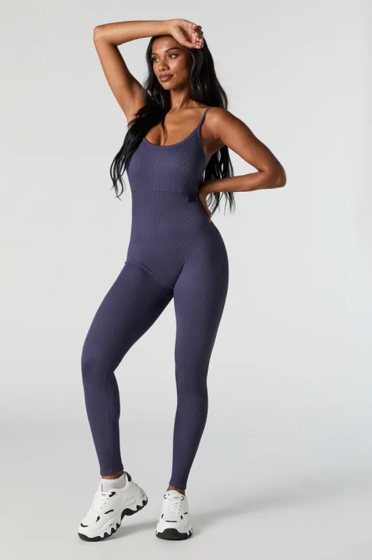 Active Seamless Ribbed Scoop Neck Jumpsuit sold by Charlotte Russe