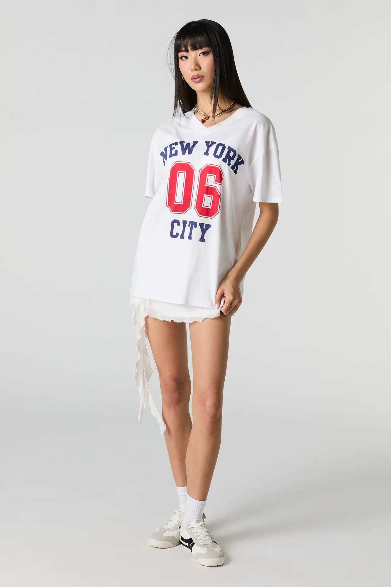 New York City 06 Graphic V-Neck T-Shirt sold by Charlotte Russe product image thumbnail 3