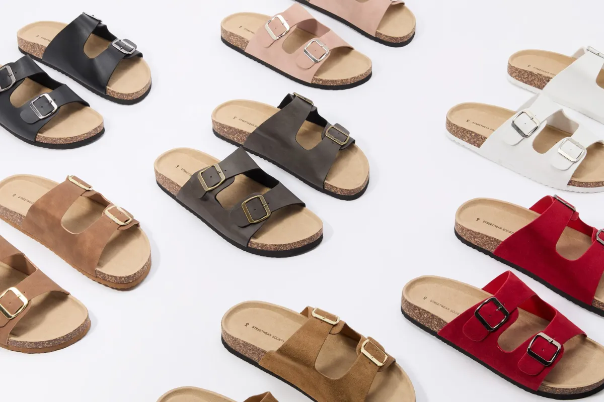 Buckled Cork Slide sold by Charlotte Russe
