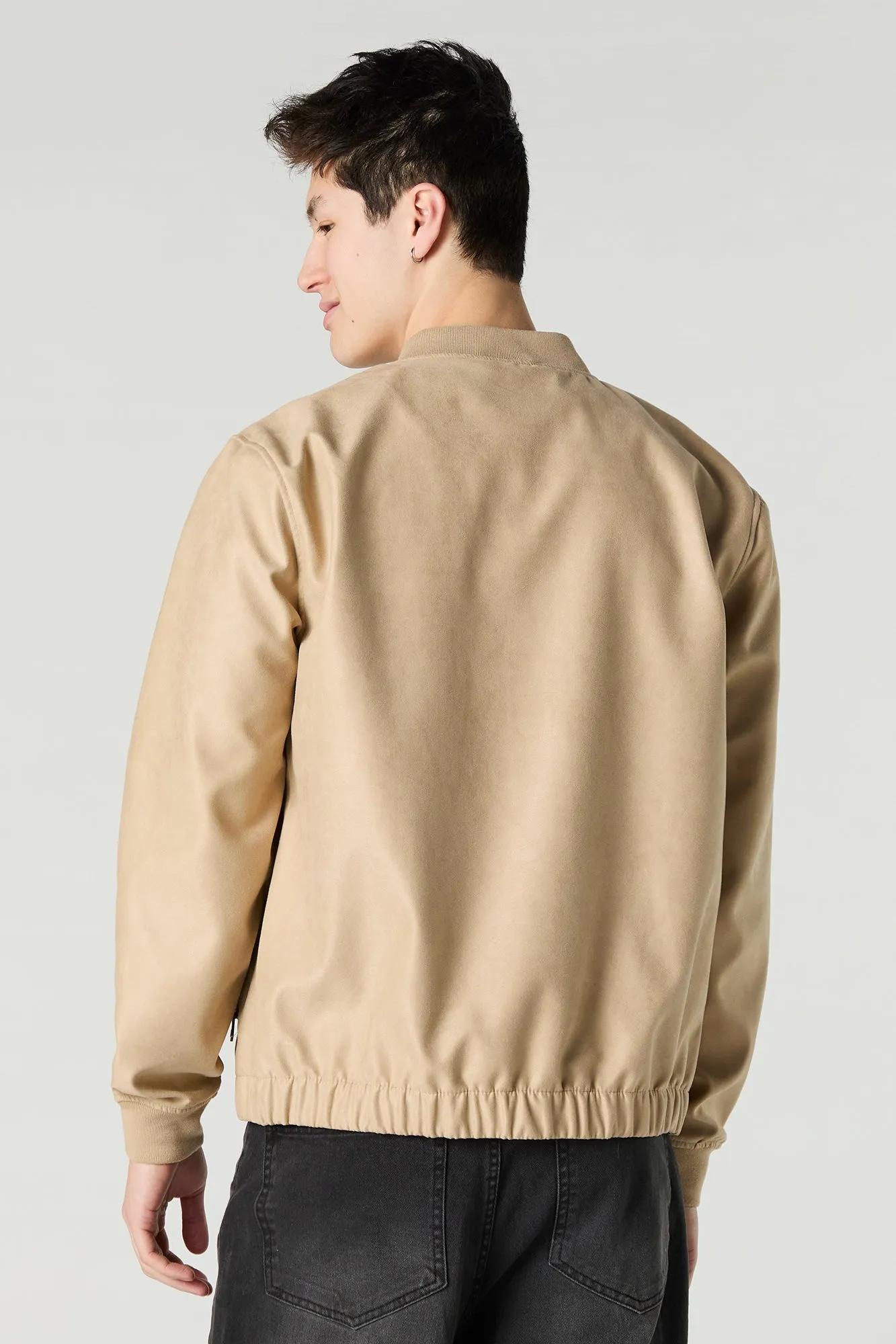 Faux Suede Bomber Jacket sold by Charlotte Russe product image thumbnail 2