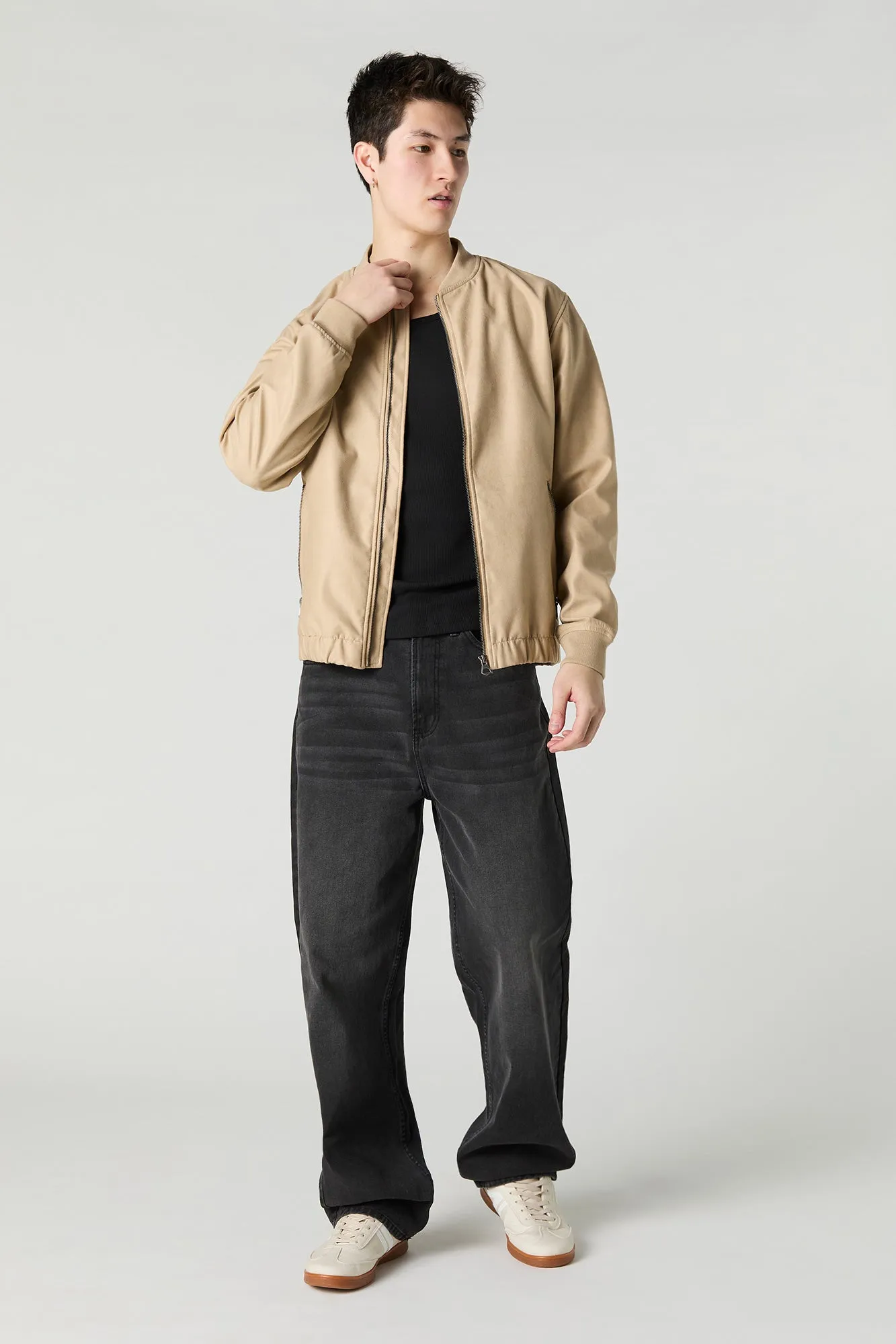 Faux Suede Bomber Jacket sold by Charlotte Russe product image thumbnail 3