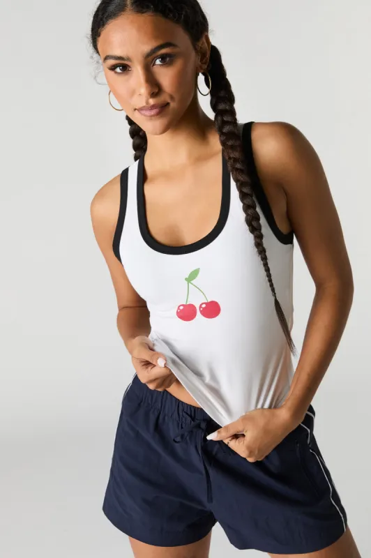 Graphic Contrast Trim Scoop Neck Tank sold by Charlotte Russe
