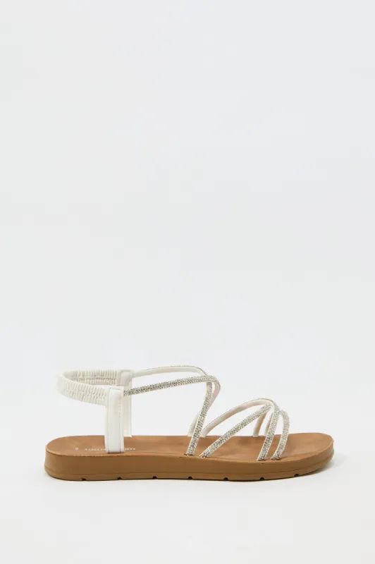 Strappy Rhinestone Sandal sold by Charlotte Russe