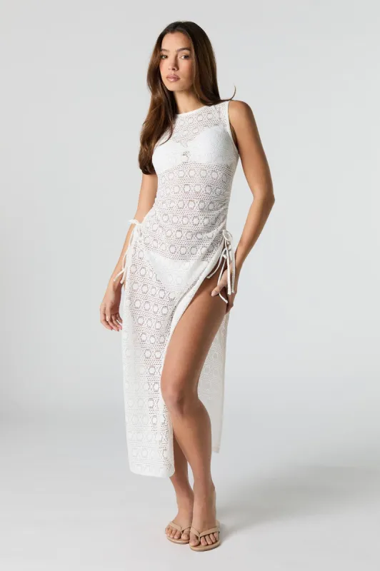 Crochet Side Slit Midi Dress Cover Up sold by Charlotte Russe