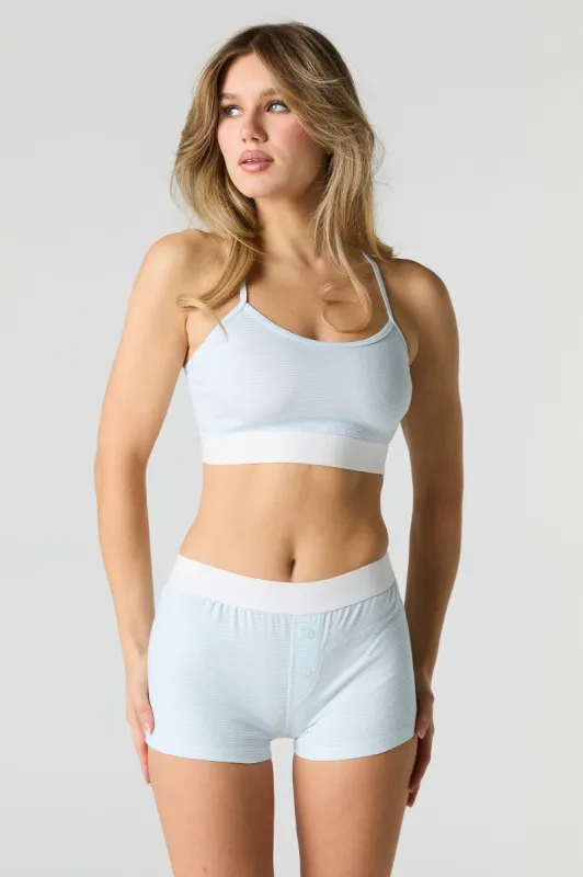 Striped Bralette & Boyshort 2 Piece Pajama Set sold by Charlotte Russe