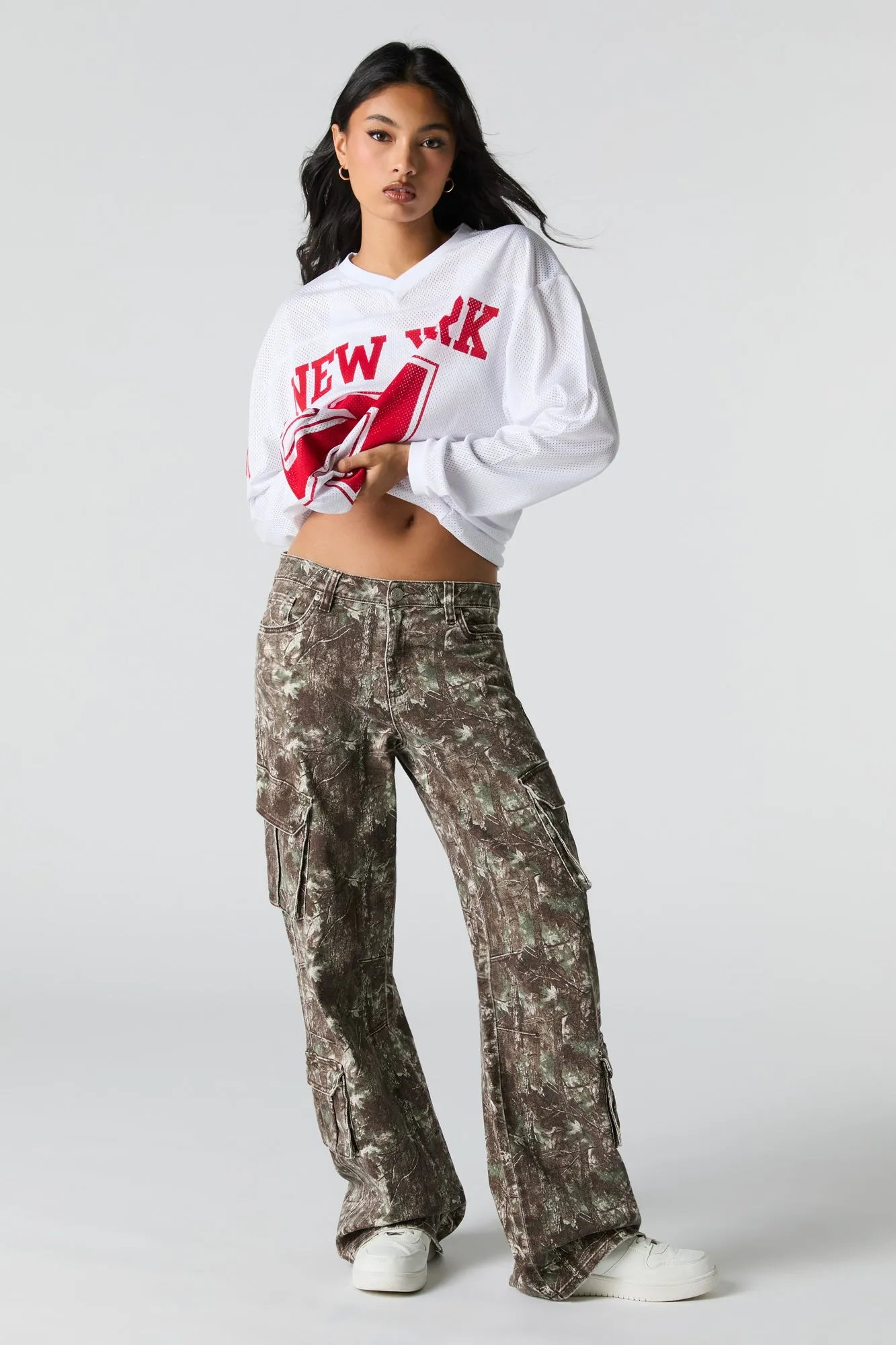 Stretch Denim Straight Leg Cargo Jean sold by Charlotte Russe product image thumbnail 4