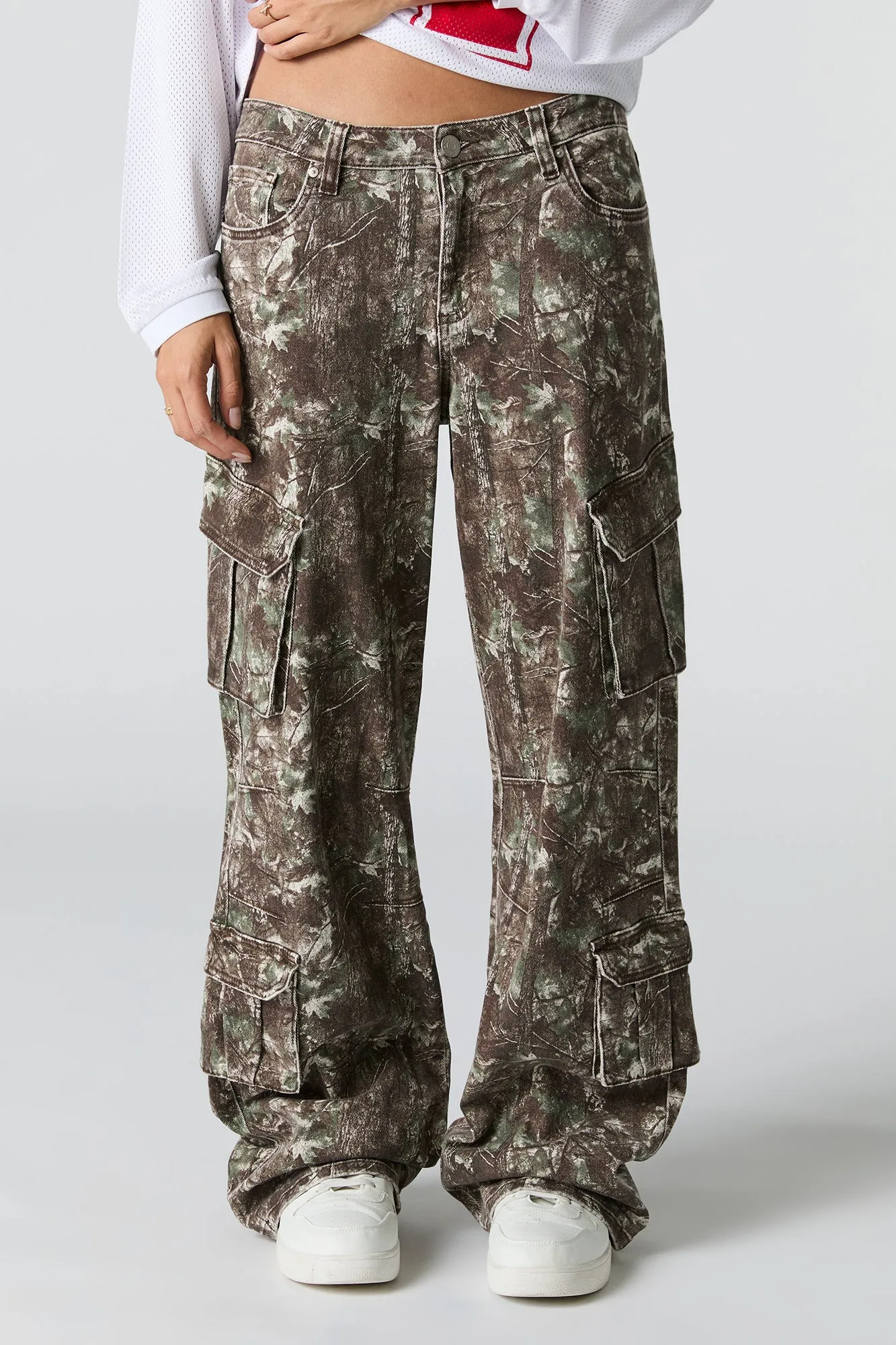 Stretch Denim Straight Leg Cargo Jean sold by Charlotte Russe product image thumbnail 2