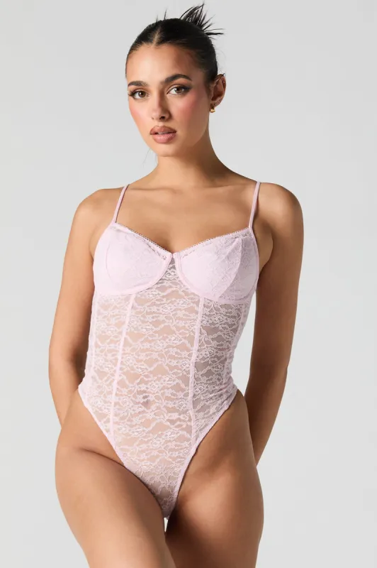 No Show Lace Corset Bodysuit sold by Charlotte Russe