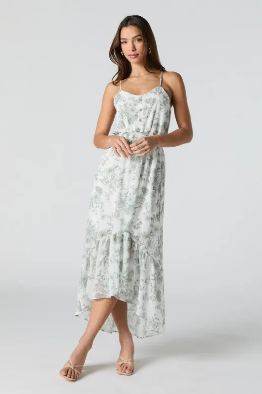 Floral Chiffon High Low Midi Dress sold by Charlotte Russe