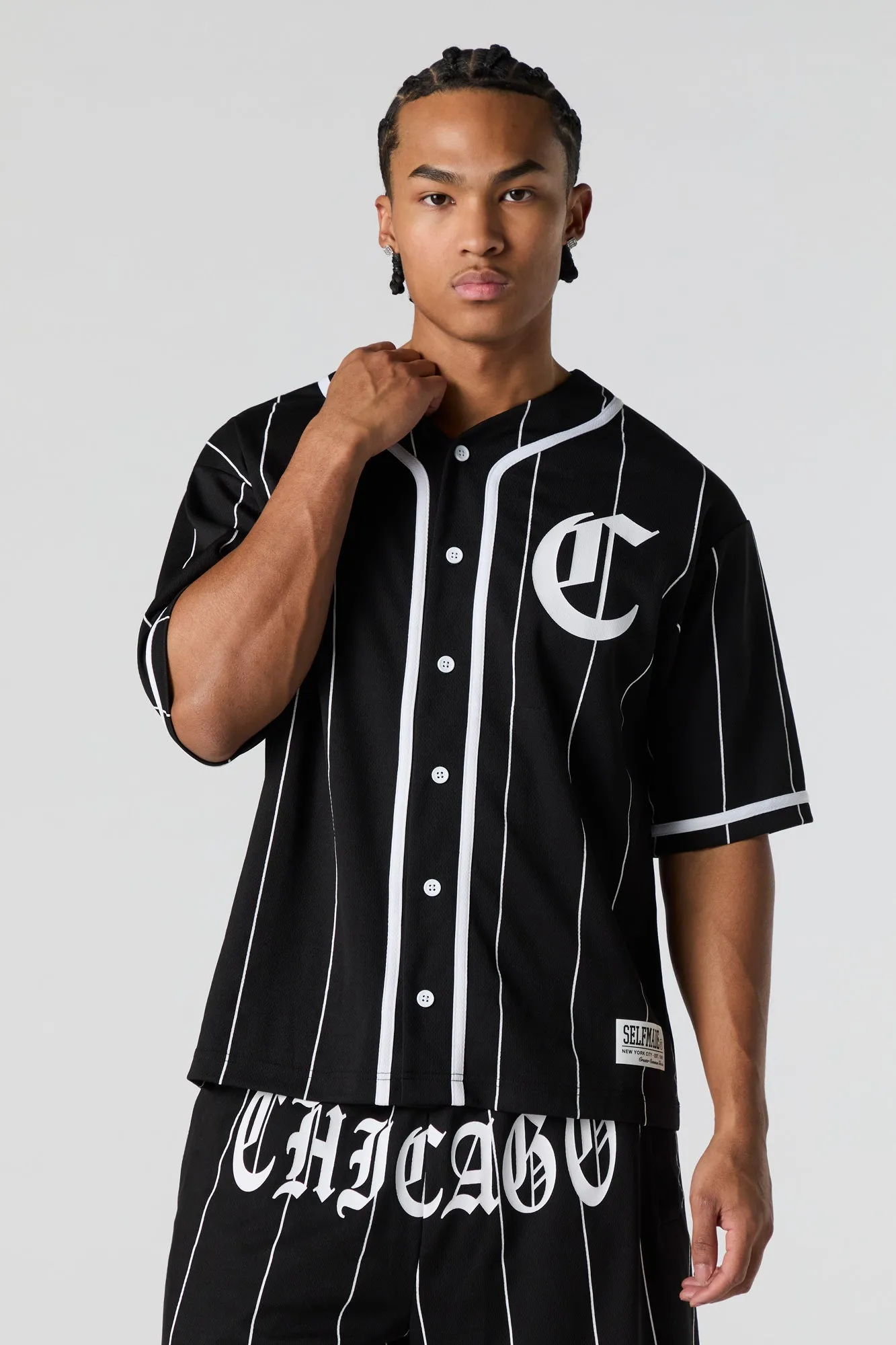 City Graphic Mesh Baseball Jersey sold by Charlotte Russe product image thumbnail 5