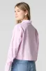 Poplin Cropped Button-Up Long Sleeve Top sold by Charlotte Russe
