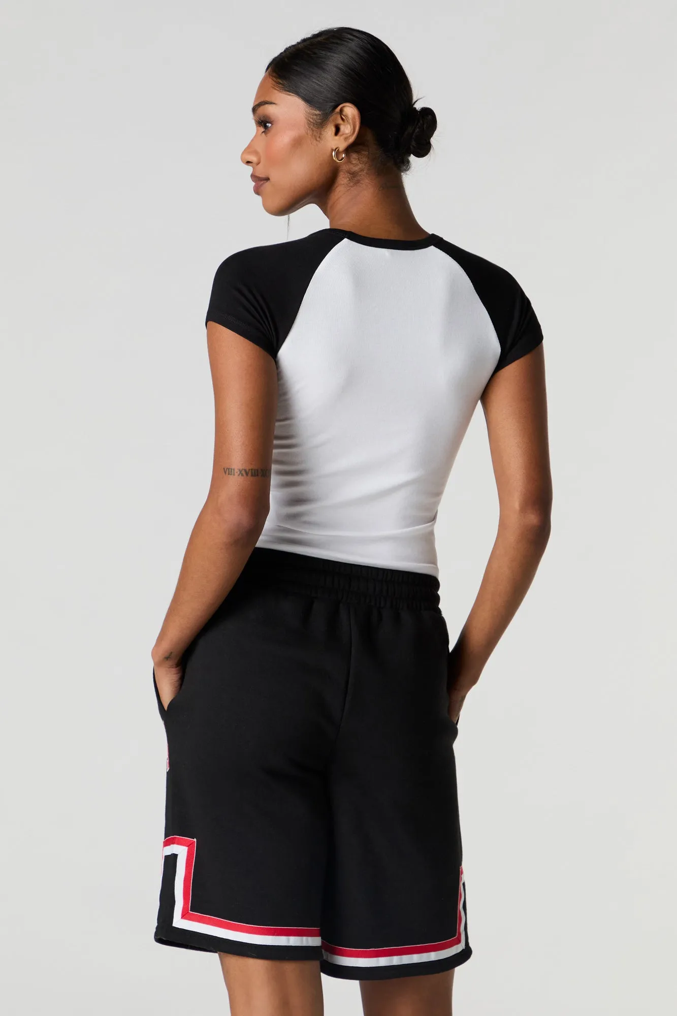 Graphic Fleece Boyfriend Short sold by Charlotte Russe product image thumbnail 5