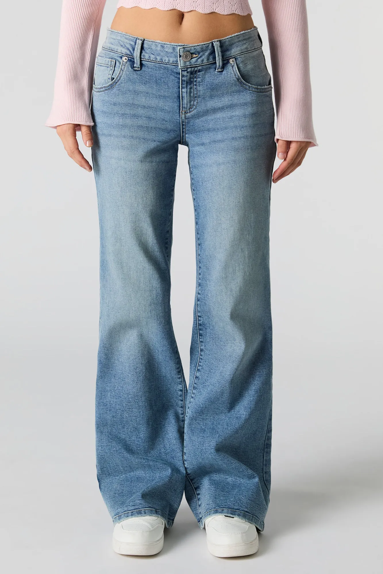 Bow Embroidered Low Rise Flare Jean sold by Charlotte Russe product image thumbnail 3