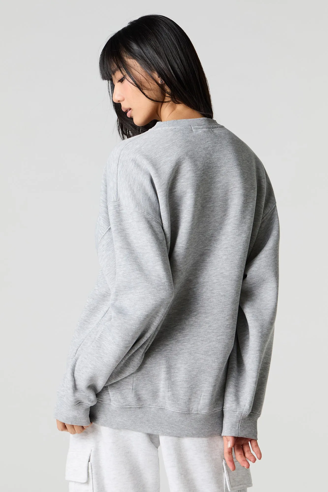 Oversized Graphic Fleece Sweatshirt sold by Charlotte Russe product image thumbnail 2