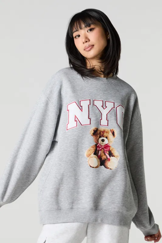 Oversized Graphic Fleece Sweatshirt sold by Charlotte Russe