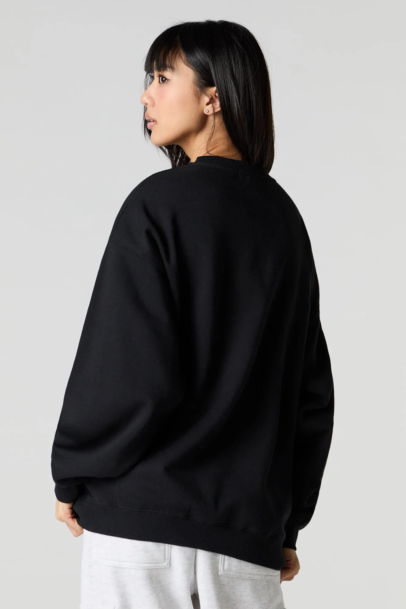 Oversized Graphic Fleece Sweatshirt sold by Charlotte Russe product image thumbnail 5