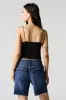 Dark Wash Frayed Jort sold by Charlotte Russe