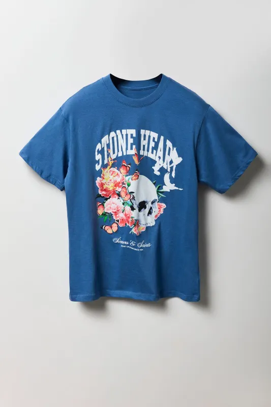 Stone Heart Graphic T-Shirt sold by Charlotte Russe