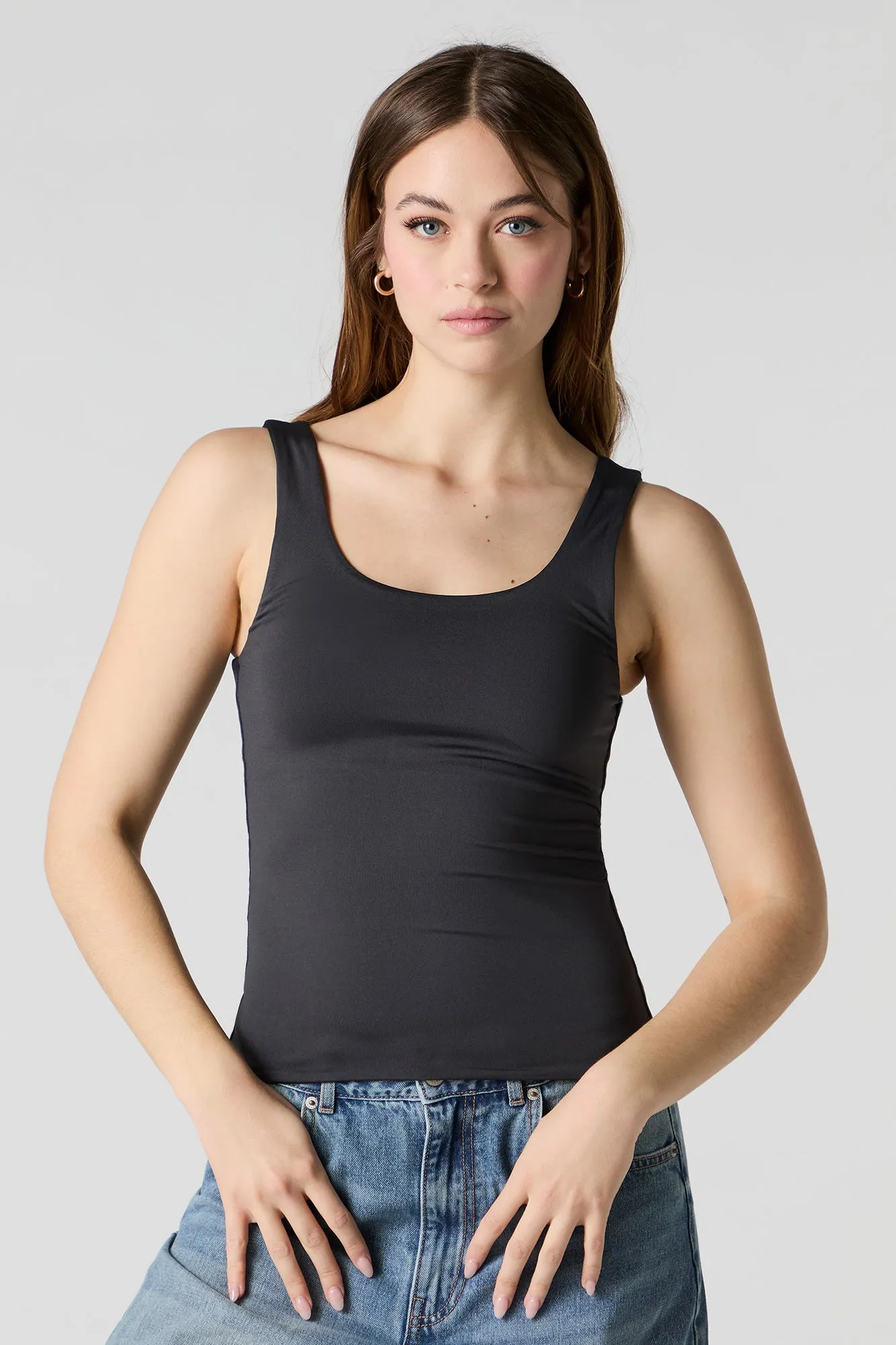 Contour Scoop Neck Tank with Built-In Bra Cups sold by Charlotte Russe