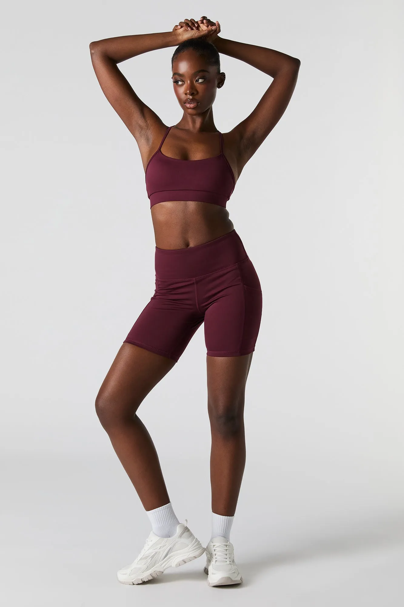 Solid Sports Bra with Built-In Bra Cups sold by Charlotte Russe product image thumbnail 3