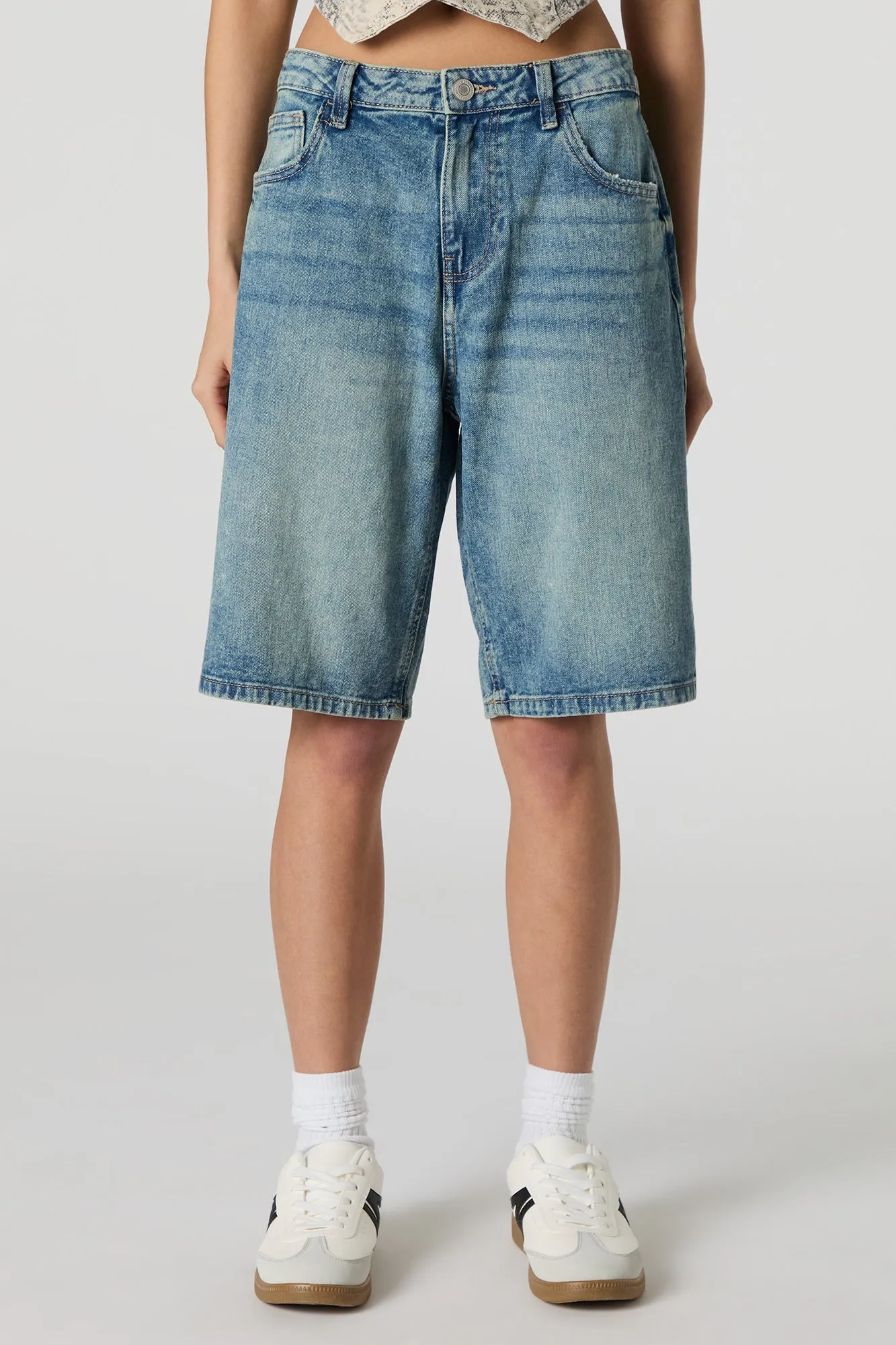 Vintage Medium Wash Jort sold by Charlotte Russe product image thumbnail 2