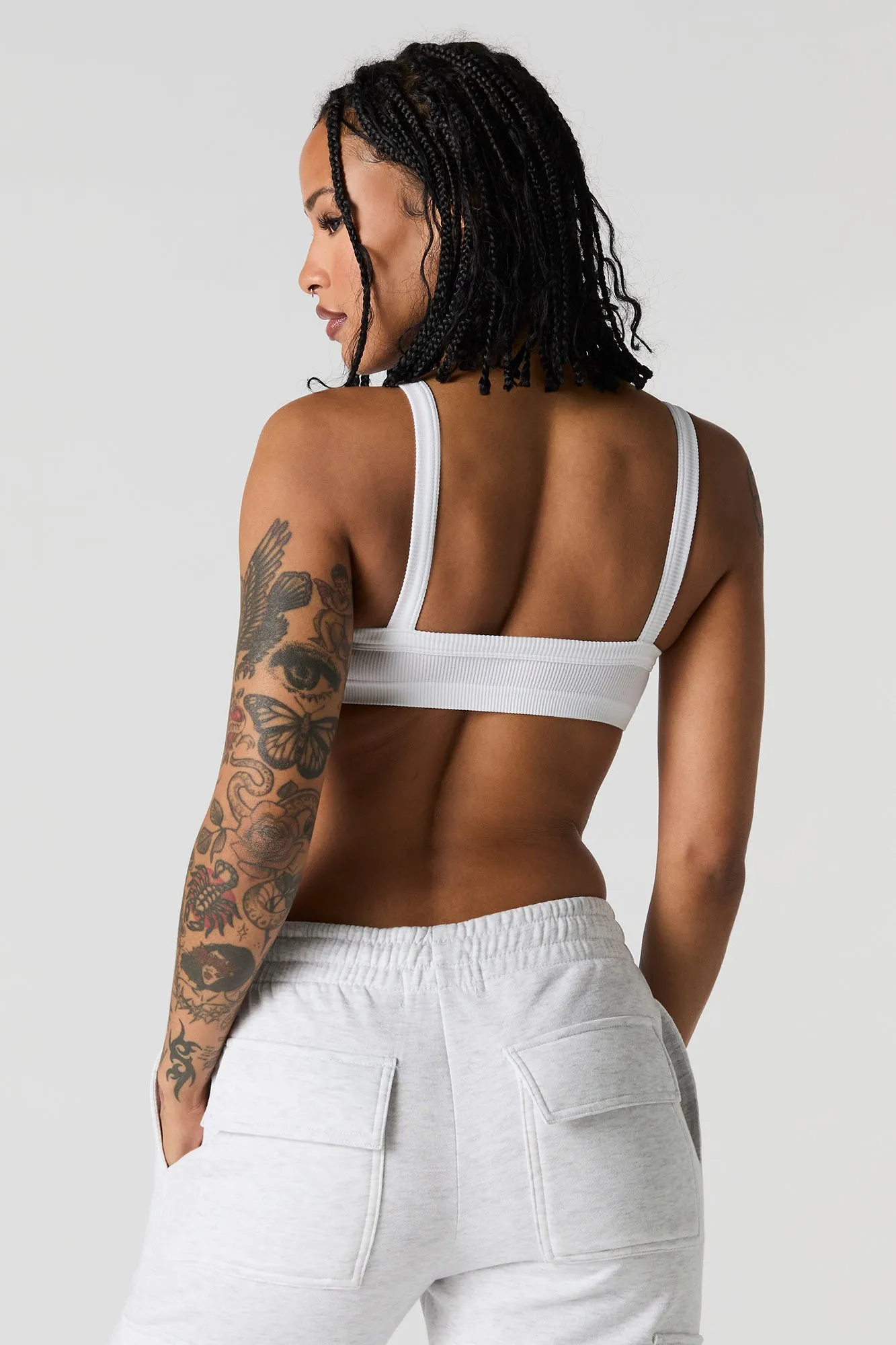 Seamless Ribbed Bralette with Built-In Cups sold by Charlotte Russe product image thumbnail 2